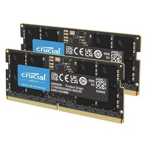 Crucial 램 64GB 키트 (2x32GB) DDR5 4800MHz CL40 랩탑 메모리 (CT2K32G48C40S5)