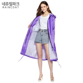 네츄럴파크 컬러 미들 집업 NP-04 퍼플 레인코트 여성 우비 비옷 판초우의 성인 여자