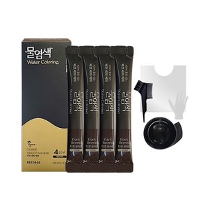 씨드비 물염색 시즌2 김혜수 프리미엄 새치 커버 4회분+염색볼외 도구, 씨드비 물염색 다크브라운+염색볼외 도구, 1개