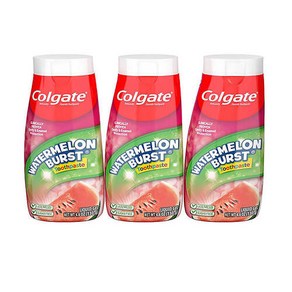 Colgate 2-in-1 충치 예방 어린이용 젤 불소 함유 치약 수박 버스트 130g 3팩, 3개