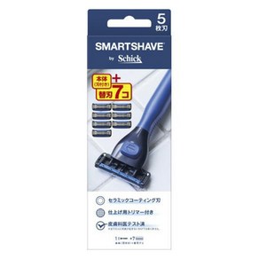 HYDRO SMART SHAVE 스마트 쉐이브 5중날 콤보팩 (홀더(날포함)+교체날7개) 시크 면도기, 1개