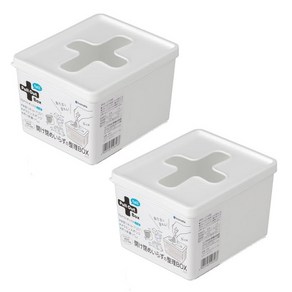이노마타 크로스 정리함 다용도 보관함 비닐봉지 수납함, 2개, 화이트
