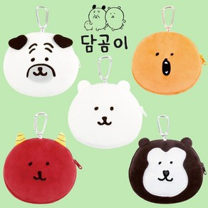 담곰이 농담곰 미니 얼굴 파우치 고로케 도깨비 말레이곰 퍼그 애착 동물 곰 산리오 인형, 퍼그 미니 얼굴 파우치, 1개