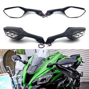 ZX10R사이드미러 오토바이 백미러 LED 방향 지시등 가와사키 닌자 ZX10R ZX 10R