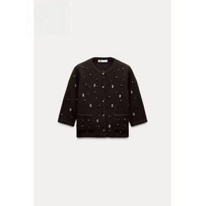 ZARA 자라 비즈 장식 라인스톤 니트 카디건 6427/113 6427113