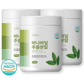 바나바잎 추출물 분말 HACCP 바나바잎추출분말, 3개, 200g