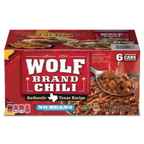 Wolf Brand 울프 브랜드 콩 없는 칠리 통조림 15oz(425g) 6캔