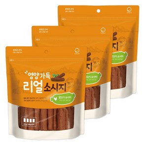 굿데이 영양가득 리얼 소시지 강아지 간식 400g, 닭고기맛, 3개