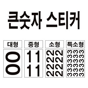 큰 숫자 스티커 대형 번호 락커 호실 메뉴 금액수정 테이블 숫자표시, 블랙, 소형-6