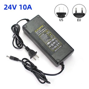 24V 10A 새로운 AC 100V-240V 240W 컨버터 전원 어댑터 DC24V 10A 2.1mm-2.5mm * 5.0mm EU 미국 AU 플러그 전원 공급 장치 어댑터