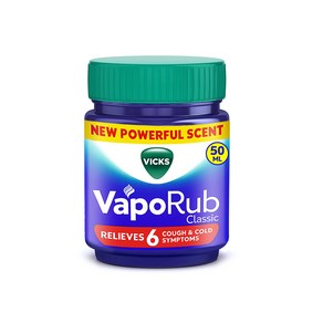 Vicks Vapoub Balm 멘톨 장뇌 유칼립투스 오일 함유  기침과 감기의 6가지 증상을 완화합니다 , 1개