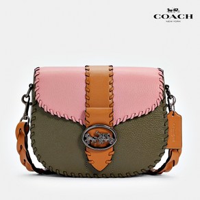 코치 조지 세들 컬러블록 휩스티치 4106 Geogie Saddle Bag