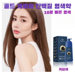 골드 캐비어 단백질 염색약 10분 빠른 염색 세럼염색제 500ml, 1개, 커피색