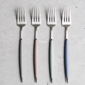 샐러드용 심플 손잡이 포크 신혼수저 양식기 부부포크 맛있는 주방용품 식당소품, 그레이