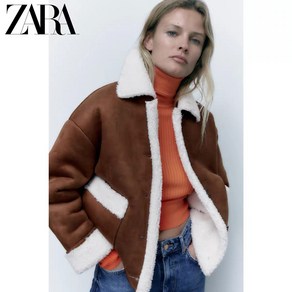 ZARA 자라 패치 포켓 더블 페이스드 무스탕 자켓