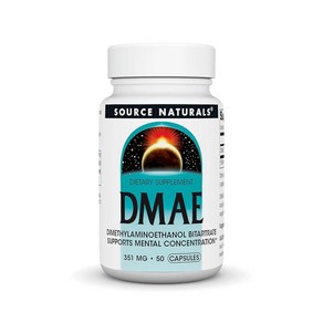 Souce Natuals DMAE 디메틸아미노에탄올 비타트레이트 - 정신 집중력 지원 50캡슐, 1개, 50정