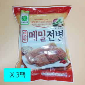 엄지식품 매운맛 메밀전병 1.2Kg 한식당용메밀전병 업소용매운전병, 3개, 1200g