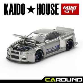 KaidoHouse x 미니지티(KHMG143) 1:64 닛산 스카이라인 GT-R (R34) 카이도 웍스 신주쿠 V1, 1개