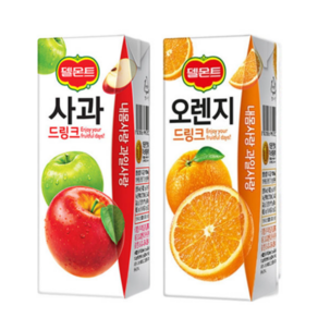 델몬트 오렌지 드링크 190ml 24팩 + 델몬트 사과 드링크 24팩, 48개