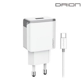 [DRION] 가정용 USB 1구 고속 충전기 QC 3.0 [케이블 포함 DR-QC-301-T1-CP], 1개