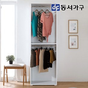 동서가구 퓨어 드레스룸 2단 짧은 옷장 DF636444, 화이트