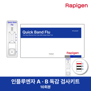 독감 검사 키트 인플루엔자 동시검사 A형 B형 10회분, 1세트, 10매입