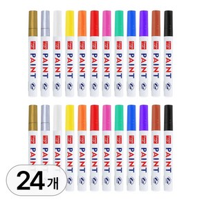 투데이리빙 24개 세트 페인트 마카 컬러 드로잉 마카펜 컬러링 드로잉펜 유성 방수 잉크, R98587A(A세트, 1세트, 12색