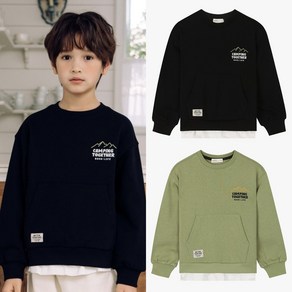 오후 중계점 *2024 NEW SPRING 50%SALE* 포켓 스웻셔츠 (2Color) 앞은 깔끔 뒤는 트랜디한 레터링 디자인 어디에나 어울리는 공용 맨투맨 티셔츠 7~13세