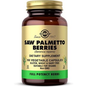 Solga Saw Palmetto Beies 100 식물성 캡슐 - 남성용 건강 - 완전한 효능 - 비 GMO 비건 글루텐 프리 유제품 코셔 - 100 인분, 1개, 100정