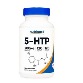 Nuticost 뉴트리코스트 5 HTP 5 하이드록시 트립토판 200mg 120 캡슐, 200 mg, 120정, 1개