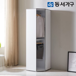 동서가구 뉴 토모 키높은 드레스룸 코너장 DF644618, 화이트 스트라이프