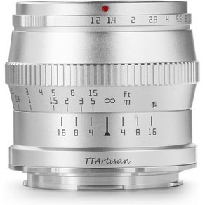 TTAtisan 50mm F1.2 APS-C Manual Focus Lens MFT Olympus/Lumix Mount Cameas M43 Like EPM1 EPM2 EPL, Leica L mount_실버, 1개