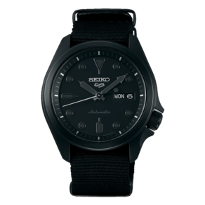 Seiko 세이코 5 스포츠 검은 색 다이얼 Nylon Strap 오토매틱 SRPE69 SRPE69K1 SRPE69K 100M 남성용 시계