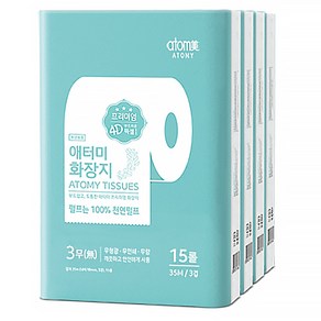 더 부드럽고 도톰한 두꺼운 애터미 화장지 60롤 15개 4세트), 4개, 15개입