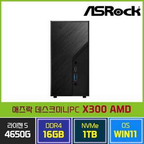 ASRock DeskMini X300 에즈윈 AMD R5-4650G 윈11포함 미니PC, WIN11 Home, 8GB, SSD 256GB, 8GB, 256GB