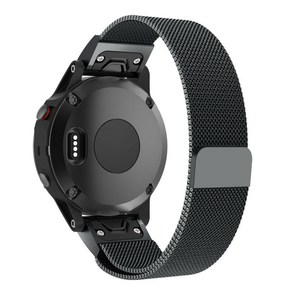 Gamin Descent Mk2S D2 Delta S 스트랩 가민 QUICKFIT 20mm 스테인리스강 시계 줄 금속 자석 빠른 손목 밴드 제거, 블랙, Quick Fit 20mm