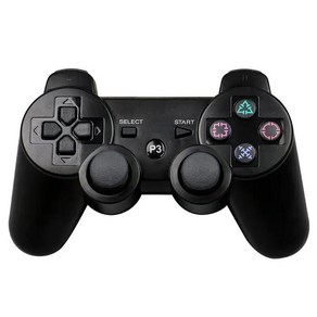 PS3 슬림 프로 조이스틱 게임패드 컨트롤러 듀얼 진동 무선 블루투스 조이패드 플레이스테이션 3 PC IOS 안드로이드용, [03] Black, 한개옵션2