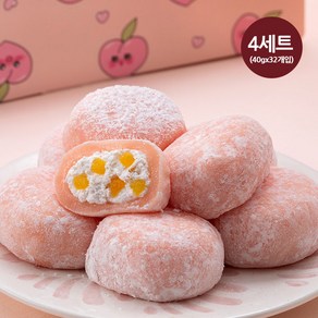 [화과방] 설레는 복숭아크림찰떡 (40g), 4세트, 320g