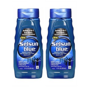 헤드 앤 숄더 Selsun Blue 셀선 블루 샴푸 325ml 2개 액티브 3 in 1 Active 3-in-1 Danduff Shampoo 11 Ounce, 1개