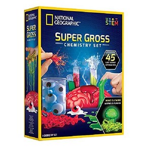 NATIONAL GEOGRAPHIC Amazing Chemisty Set - 15개 이상의 과학 실험이 포함된 메가 화학 키트 빛나는 벌레 만들기 수정 나무 탄산 용액 등 소녀, 슈퍼 그로스 과학, 1개