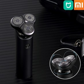 남자 친구 선물 Xiaomi Mijia 전기 면도기 3 블레이드 라운드 블레이드 방수 360 도 롤링 S500/무료 배송, 기본 색상