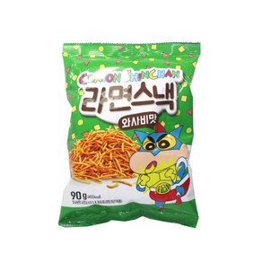 [마켓찐몰 무료배송] 크레용 신짱 라면 스낵 와사비맛 90g x 16개 짱구 과자