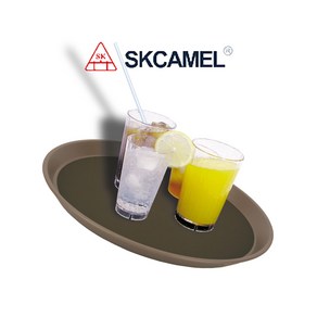 SKCAMEL 논슬립쟁반 난슬립쟁반 원형쟁반 커피쟁반 식당쟁반, 비어쟁반, 검정색, 1개