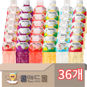 [쿨앤드몰] 모구모구 6종혼합 (리치+포도+딸기+망고+요거트+사과), 320ml, 36개