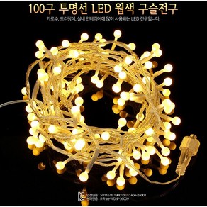 LED 앵두 메모리형 투명선 줄전구 100구