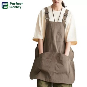 러블리 모던 카폐 미술학원 감성 숏 방수 앞치마, 1개, 브라운