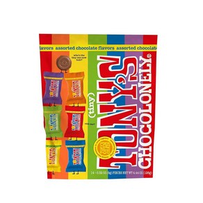 Tony's Chocolonely 다양한 밀크 초콜릿 피스 - 벨기에 초콜릿 공정 무역 및 B Cop 인증 - 125.9g(4.5온스) (파우치 1개), 1개, 125g