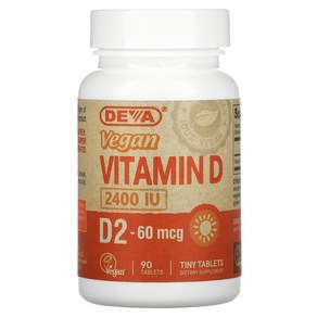 Vegan Vitamin D D2 60mcg(2400IU) 90, 1개, 90정