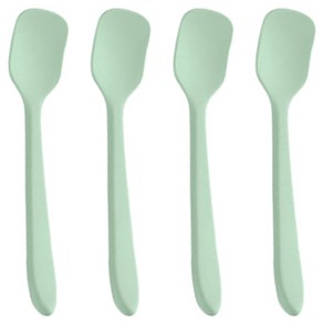 덕주방 요거트 디저트 실리콘 스푼 숟가락, 4개, 민트