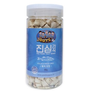 펫샵가이즈 진심에간식 강아지 고양이 트릿 동결건조간식, 1개, 80g, 북어